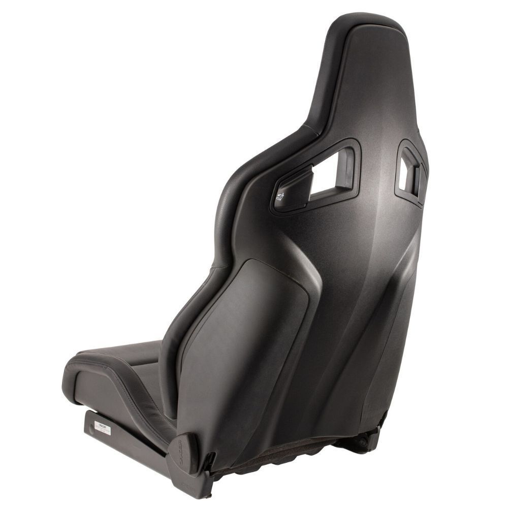Recaro Cross Sportster CS -DRIVER SIDE, Vinyl Black Bolster, Suede Black Insert, Silver Logo (Recaro) part no. 414.100.3216