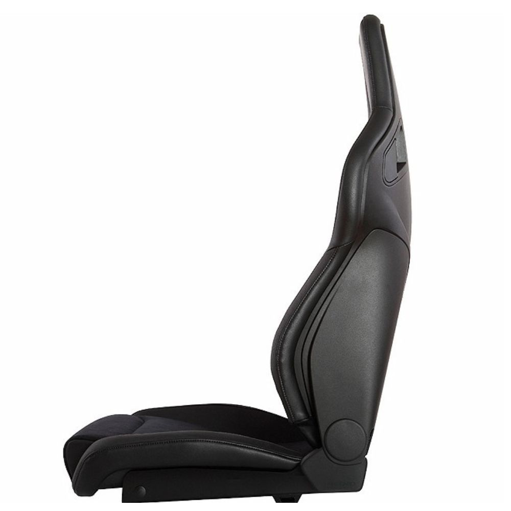 Recaro Cross Sportster CS -DRIVER SIDE, Vinyl Black Bolster, Suede Black Insert, Silver Logo (Recaro) part no. 414.100.3216