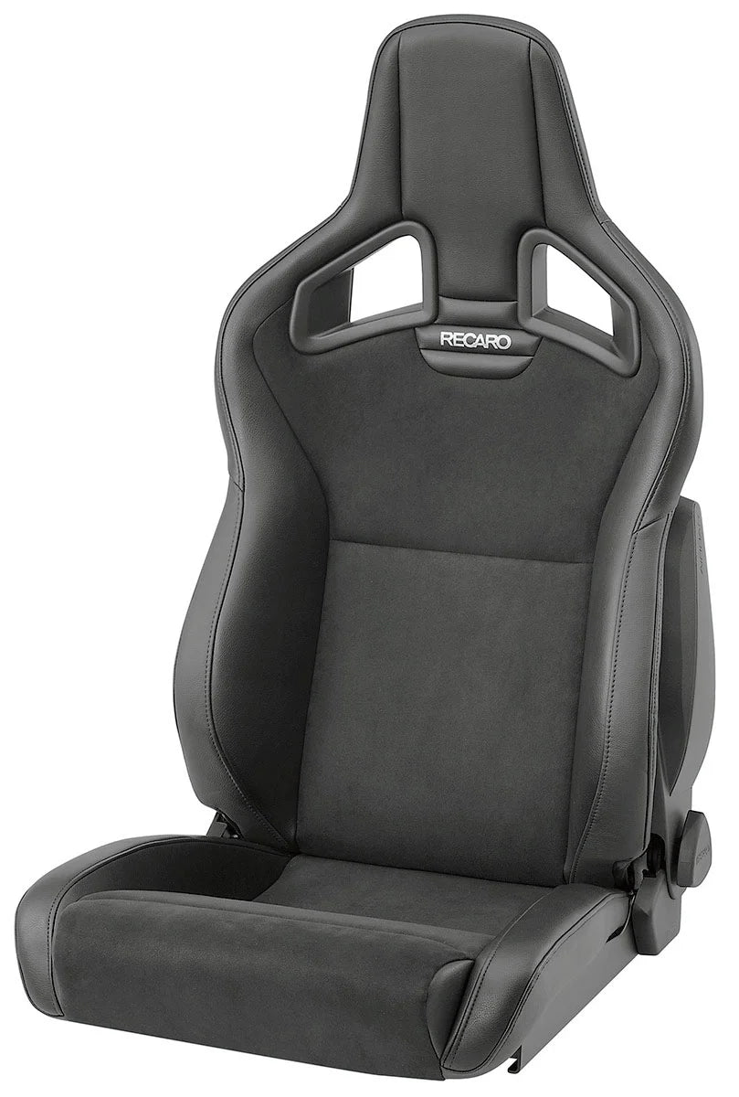 Recaro Cross Sportster CS -PASSENGER SIDE, Vinyl Black Bolster, Suede Black Insert, Silver Logo (Recaro) Part No. 414.200.3216